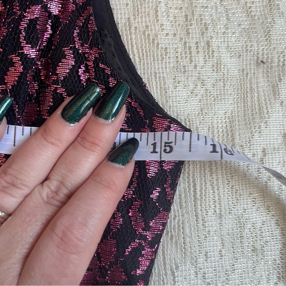 Stunning 1950s VTG Miss Jane Junior metallic lace cocktail swing dress - Picture 4 of 12